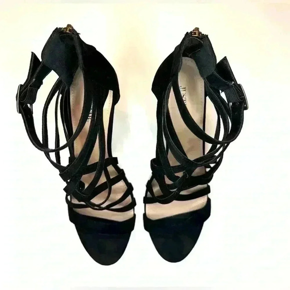 JustFab Womens Nashia Heeled Sandal in black Size 11 - Picture 5 of 8